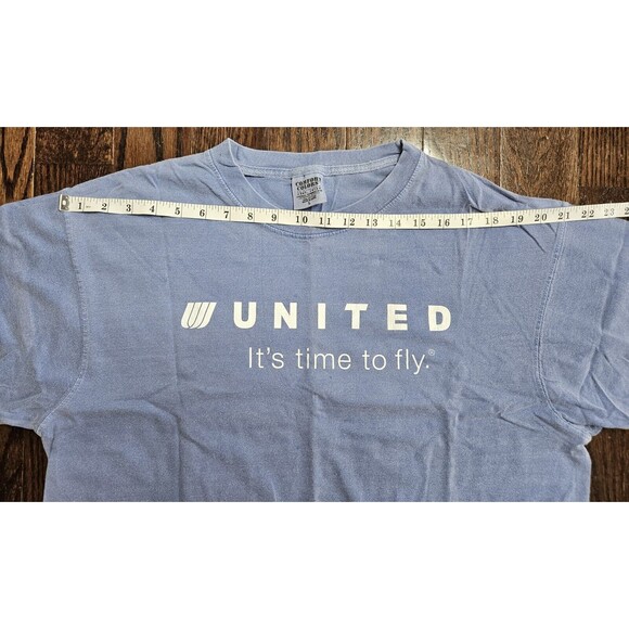 Vintage DELTA It's Time To Fly T Shirt Size L Blue - Picture 5 of 8